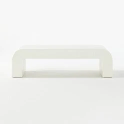 Horseshoe Ivory Lacquered Linen 60" Coffee Table -Home Furnishing Store HorseshoeIvLqdLnRctCffTblSOF20