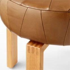 Humboldt Brown Leather Upholstered Stool -Home Furnishing Store HumboldtLeatherStoolAVSSS22