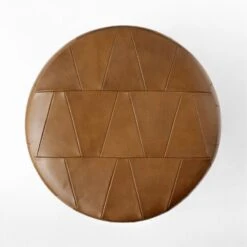 Humboldt Brown Leather Upholstered Stool -Home Furnishing Store HumboldtLeatherStoolTOPSSS22