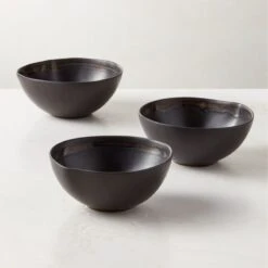 Hyacinth Black Soup Bowl With Reactive Glaze -Home Furnishing Store HyacinthBkRctvRmdSpBwlAVSHF23