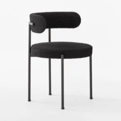 Inesse Boucle Black Dining Chair -Home Furnishing Store InesseDiningChairBlack3QSSF22