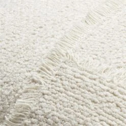 Intersect Ivory White Boucle Throw Pillow With Feather-Down Insert 20" -Home Furnishing Store IntersectIvoryPllw20X20inAVSSF22