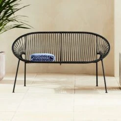 Ixtapa Black Outdoor Loveseat