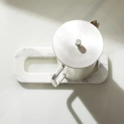 Link White Marble Trivet -Home Furnishing Store JFLinkMarbleTrivetROS20