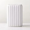 Jessa Rectangular Ribbed White Vase