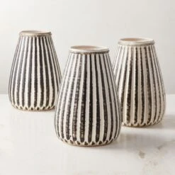 Justina Ribbed White Vase -Home Furnishing Store JustinaVaseAV2SHS23