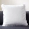 Eyelash Ivory Linen Throw Pillow With Feather-Down Insert 20"