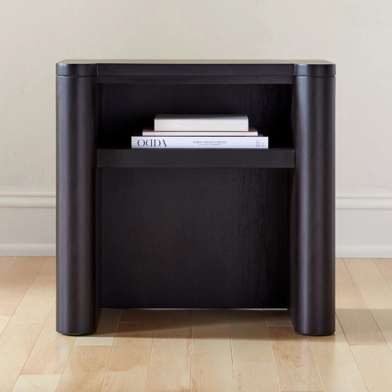 Port Blackened Wood Nightstand 3 Port Blackened Wood Nightstand