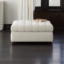 Stitch Fabric Ottoman