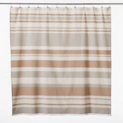 Kamilla Organic Cotton Dark Terracotta Shower Curtain 72" -Home Furnishing Store KamillaCpprOrgShwrCrtnAVSSF23