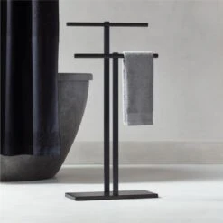 Kela Matte Black Towel Rack -Home Furnishing Store KelaBlackTowelRackROF22