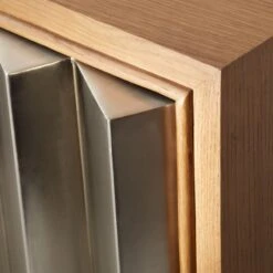 Kibo Steel And Oak Wood Media Console 42.5'' -Home Furnishing Store KiboCredenzaAVSSF21