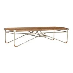 La Strizza 61" Saddle Leather Bench With Bolster Pillows 17 La Strizza 61" Saddle Leather Bench With Bolster Pillows -Home Furnishing Store LAStrizzaSaddleLthrBench3QAVF19