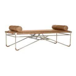 La Strizza 61" Saddle Leather Bench With Bolster Pillows 16 La Strizza 61" Saddle Leather Bench With Bolster Pillows -Home Furnishing Store LAStrizzaSaddleLthrBench3QFF19