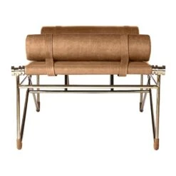 La Strizza 61" Saddle Leather Bench With Bolster Pillows 18 La Strizza 61" Saddle Leather Bench With Bolster Pillows -Home Furnishing Store LAStrizzaSaddleLthrBenchSDF19