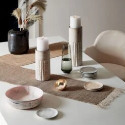 Open Weave Natural Table Runner 14"x90" -Home Furnishing Store LaBreaBlackReactiveVaseOC20 1x1 1