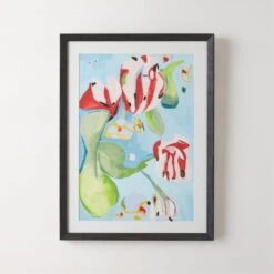 'La Courtine Floral' Framed Giclee Art Print 18"x24"