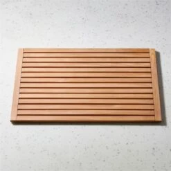 Lateral Natural Teak Bath Mat 21.75"x32" -Home Furnishing Store LateralNtTkBthmt21p75x32SHF21