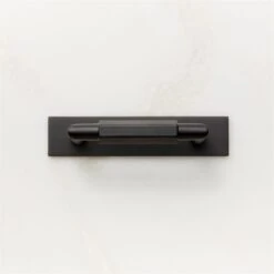 Lavau Black Cabinet Handle With Backplate 3"