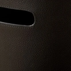 Black Leather Laundry Hamper -Home Furnishing Store LeatherBlkIvoryHamperAV2SHS23