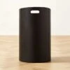 Black Leather Laundry Hamper -Home Furnishing Store LeatherBlkIvoryHamperSHS23