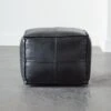 Leather Square Black Pouf -Home Furnishing Store LeatherPoufBlackSHS21 1x1