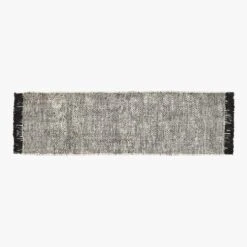 Leno Black And White Jute Runner Rug 2.5'x8'