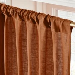 Glazed Ginger Linen Window Curtain Panel 48''x84'' -Home Furnishing Store LinenGlazedGinger96PanelAVSHS23