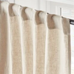 EUROPEAN FLAX™-Certified Linen Natural Window Curtain Panel 48''x84'' -Home Furnishing Store LinenNatural96CurtainPnlAV2SHS23
