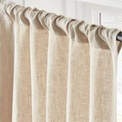 EUROPEAN FLAX™-Certified Linen Natural Window Curtain Panel 48''x84'' -Home Furnishing Store LinenNatural96CurtainPnlAVSHS23