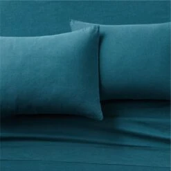 Linen Dark Teal King Pillowcases Set Of 2 -Home Furnishing Store LinenQSheetSDarkTealSHF21