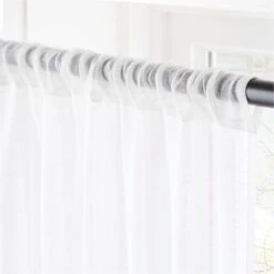 Warm White Linen Sheer Window Curtain Panel 48"x84" -Home Furnishing Store LinenShrIvoryPanel96inAV2SHF21