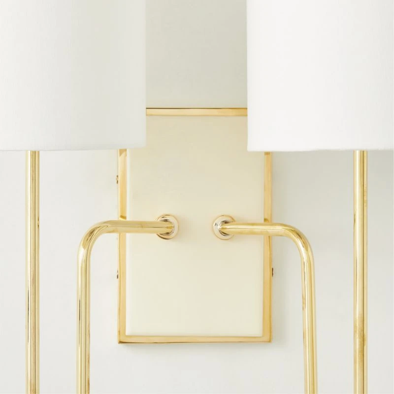 Lucerne Polished Brass Double Wall Sconce Light 5 Lucerne Polished Brass Double Wall Sconce Light - Image 3