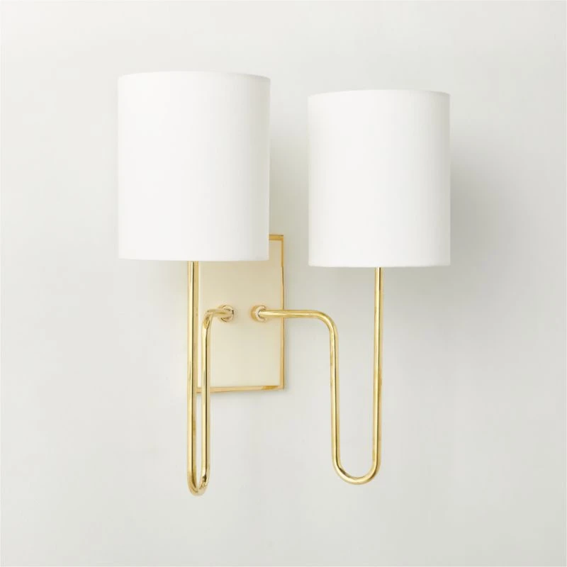 Lucerne Polished Brass Double Wall Sconce Light 3 Lucerne Polished Brass Double Wall Sconce Light