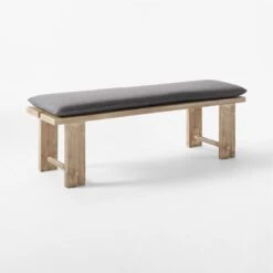 Lupine Teak Outdoor Dining Bench With Sunbrella ® Cushion -Home Furnishing Store LupineDiningBench3QSSS22