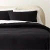 Maisa Organic Cotton Slub Black Duvet Cover And Pillow Shams -Home Furnishing Store MaisaOrgCttnSbBkFQDvtCvrSHF23