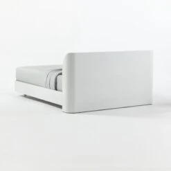 Bowed White Lacquered Queen Bed -Home Furnishing Store MajorWhiteLacqueredQBed3QBF20