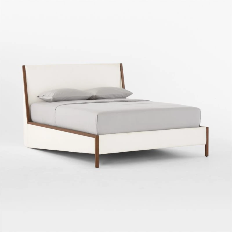 Malena White Boucle Queen Bed 5 Malena White Boucle Queen Bed - Image 3