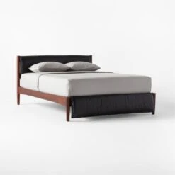 Maraba Black Leather Queen Bed -Home Furnishing Store MarabaLeatherQueenBed3QSSS22