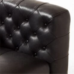 Marconi Tufted Black Leather Accent Chair -Home Furnishing Store MarconiBlkLthrTfftdChairAV2SSF22
