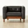 Marconi Tufted Black Leather Accent Chair -Home Furnishing Store MarconiBlkLthrTfftdChairSHF22