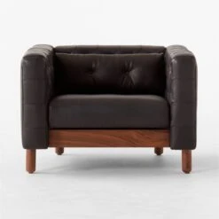 Marconi Tufted Black Leather Accent Chair -Home Furnishing Store MarconiBlkLthrTfftdChairSOSSF22