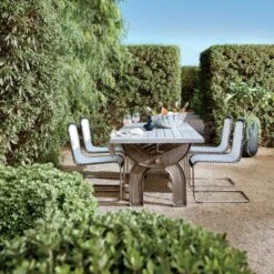 Enzo Natural Sunbrella ® Outdoor Armless Sling Chair Set Of 4 -Home Furnishing Store MareWhitewashedDiningTableM21