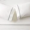 Marisal Organic Cotton 400 Thread Count Percale White And Black Sheet Set -Home Furnishing Store MarisalPc400TCWtWBkQShtStSHF23