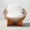 Masha Rattan And Teak Outdoor Lounge Chair With White Sunbrella® Cushions 1 Masha Rattan And Teak Outdoor Lounge Chair With White Sunbrella® Cushions -Home Furnishing Store MashaLoungeChairSHS23