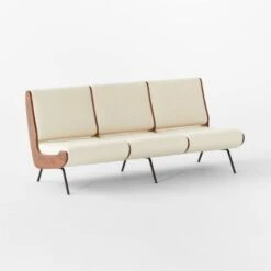 Meda Ivory Wool Armless Sofa -Home Furnishing Store MedaIvoryWoolSofa3QSSF22