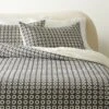 Melina Organic Cotton Black And Warm White Duvet Cover And Shams -Home Furnishing Store MelinaOrgCtnWtBkFQDvtCvrSHF22