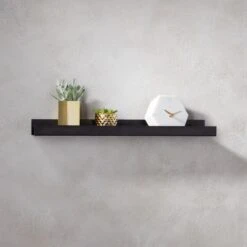Metal Gunmetal Wall Shelf 24" -Home Furnishing Store MetalWallShelfGunmetal24inSHF16