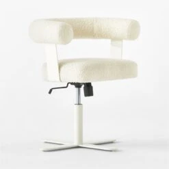 Mezza Ivory Boucle Office Chair -Home Furnishing Store MezzaIvoryBclChair3QSSS23
