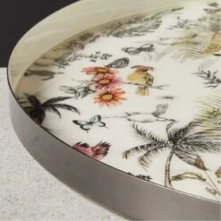 Jungle Print Round Serving Tray -Home Furnishing Store MidnightJnglEnmlSrvngTryAVSHF20